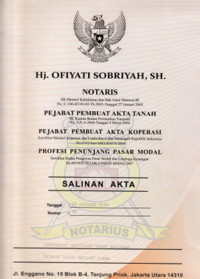 Akta Notaris untuk Yayasan Darul Ma'arif IKAMA